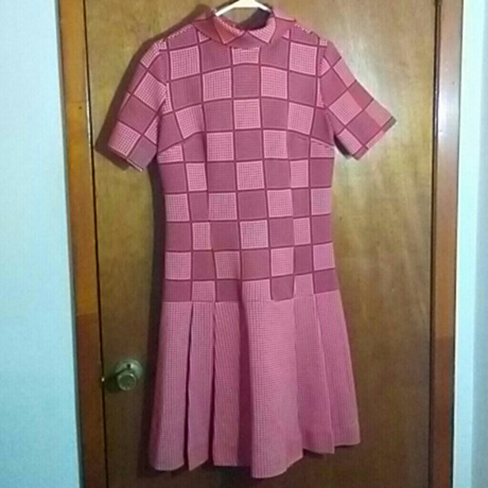 Vintage red black and white checked Dress